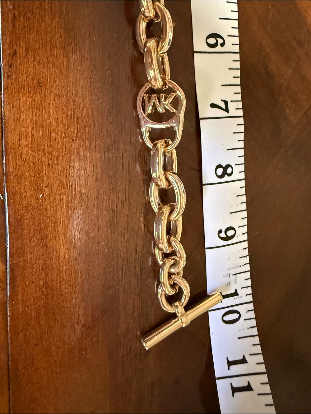 Michael Kors Gold Link Logo Toggle Bracelet - Picture 3 of 3